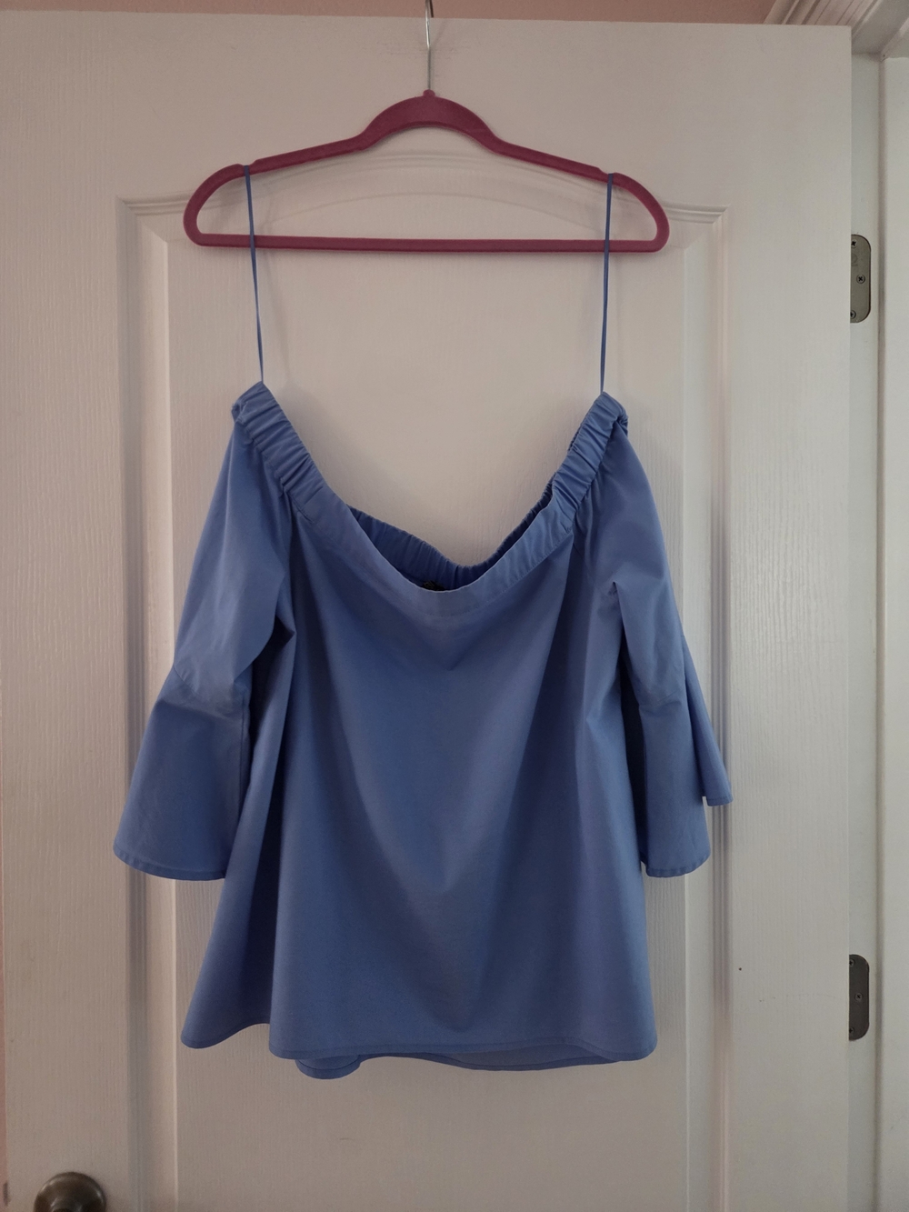 Cupio Light Blue Off Shoulder Blouse